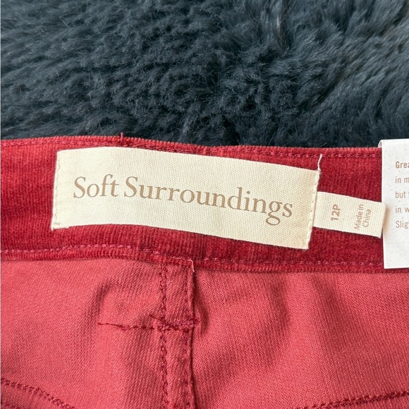 Soft Surroundings Burgundy Corduroy High Rise Skinny Pants size 12P petite - Picture 2 of 14